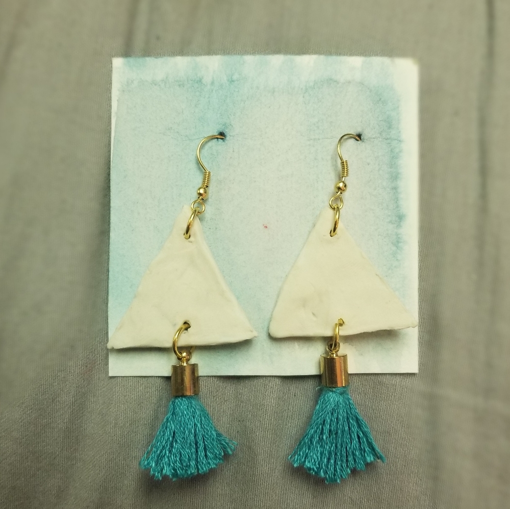 Clay tassel earrings